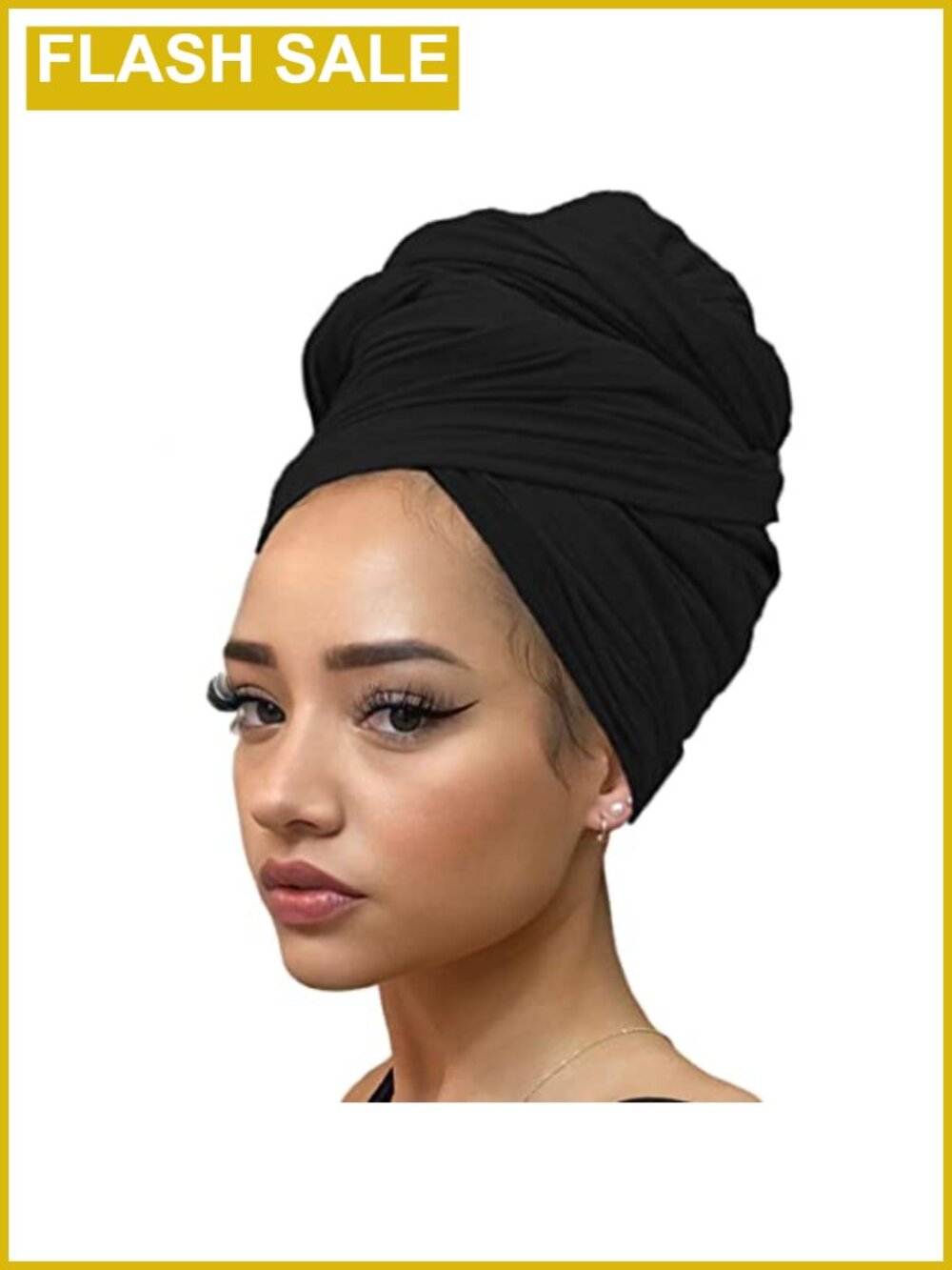 Stretch Jersey Turban Head Wrap Long Solid African Shawl Hair Scarf Breathable